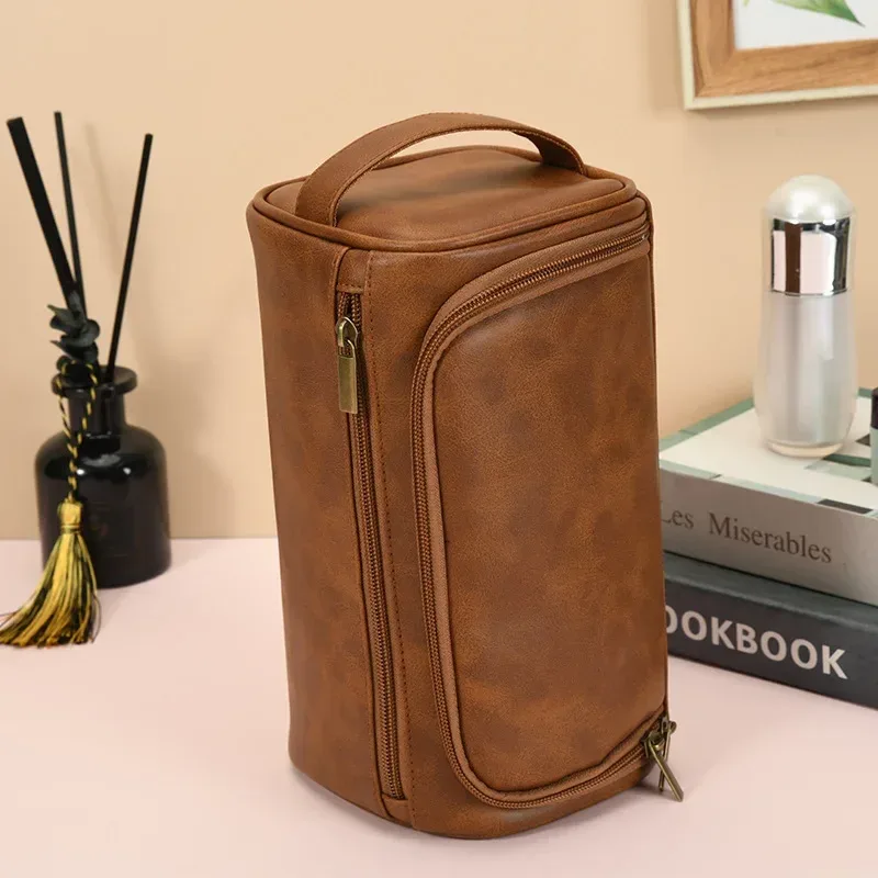 trousse de toilette de luxe vintage pour hommes, trousse de voyage nécessaire pour affaires, étuis de maquillage cosmétiques, organisateur de rangement suspendu, sacs de lavage