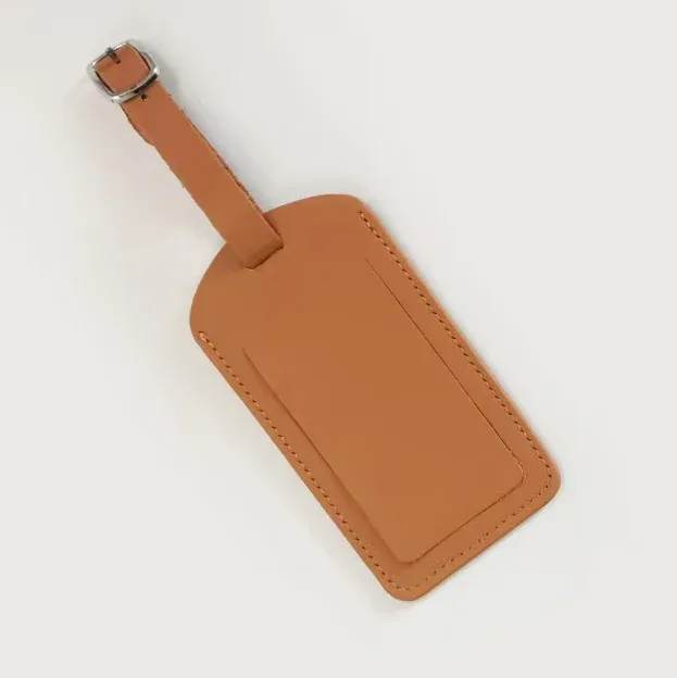 étiquette de bagage personnalisée en cuir de vachette véritable avec initiales, étiquette de valise personnalisée, pendentif de sac de luxe pour affaires, charme rétro