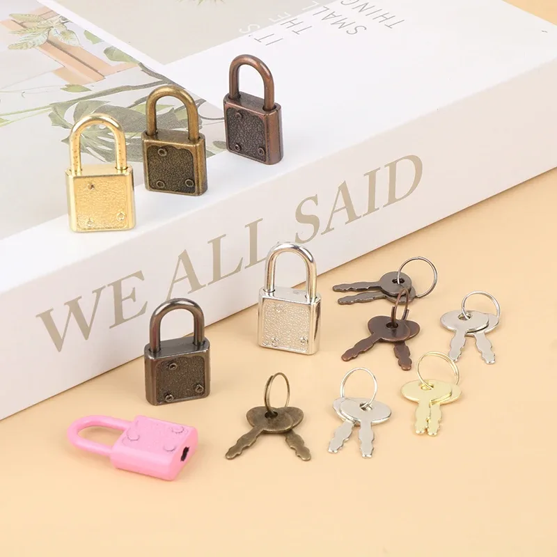 mini cadenas rectangulaires avec serrure à clé pour voyage, boîte à bijoux de mariage, journal intime, livre, valise, 1 ensemble