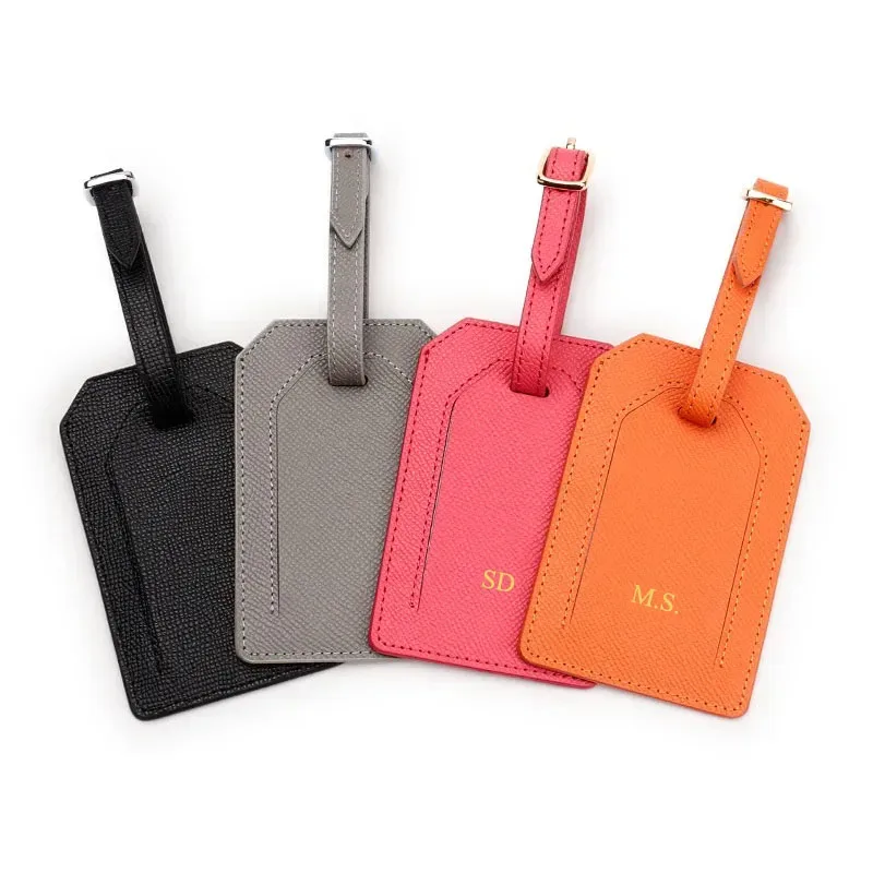 étiquette de bagage de voyage en cuir véritable pour hommes, lettres personnalisées, étiquette imbibée d'avion, étiquettes de valise, étiquette de chambre d'hôtel, mode, livraison directe