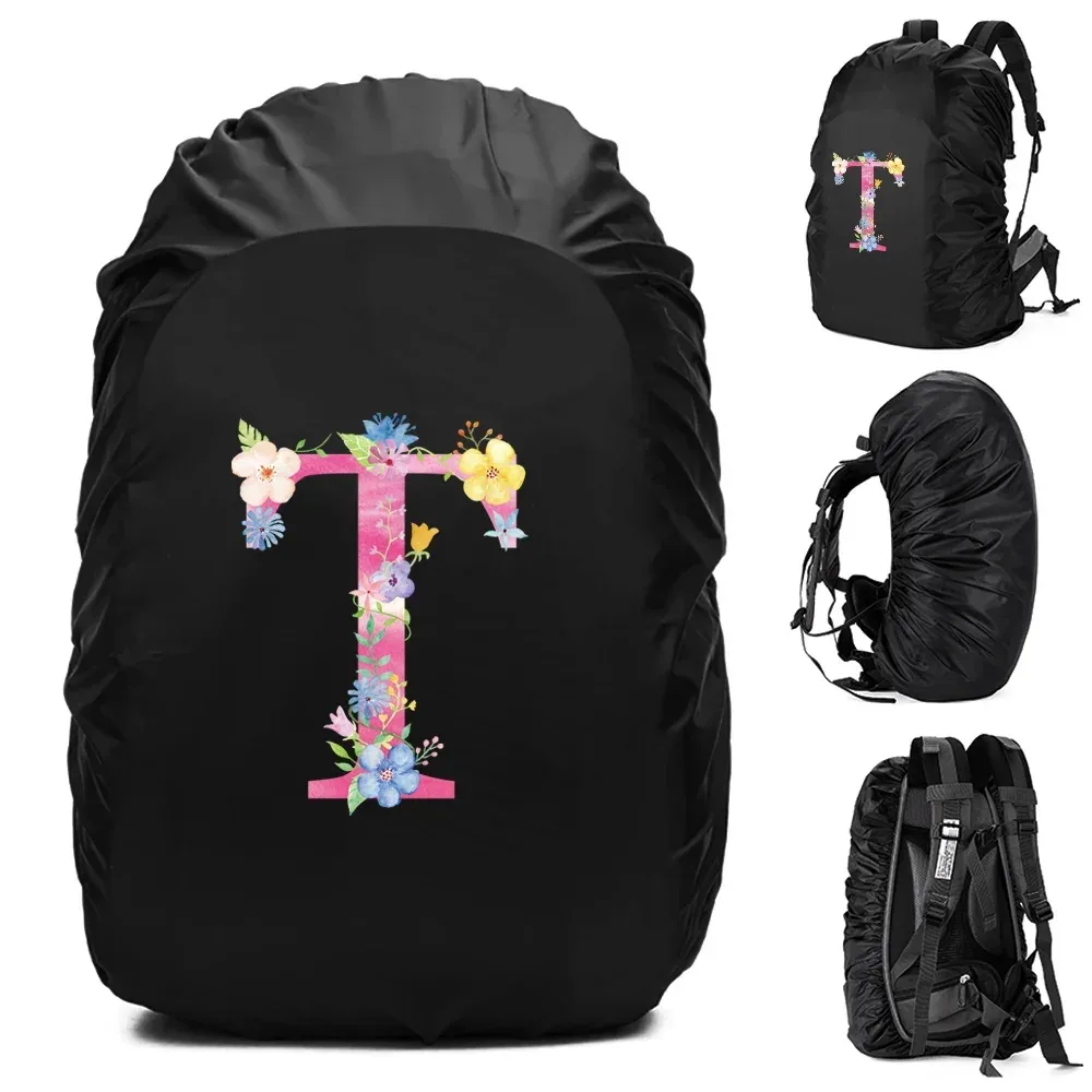 sac à dos étanche unisexe, housse de pluie, sac de camping en plein air, randonnée, escalade, sports, housse de pluie anti-poussière, imprimé lettre rose, 30l, 40l, 70l