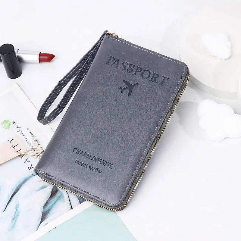 mode multi-fonction voyage rfid porte-passeport housse femmes hommes pu cuir doccument paquet billet sacs de protection