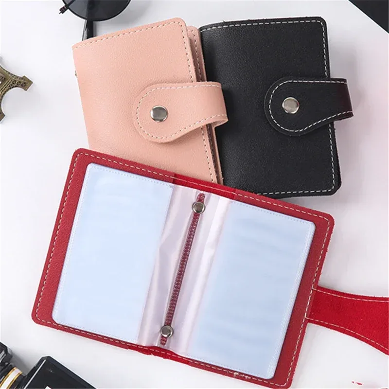 portefeuille en cuir pour femmes et hommes, 26 emplacements pour cartes d'identité et de crédit, blocage rfid, pochette de rangement