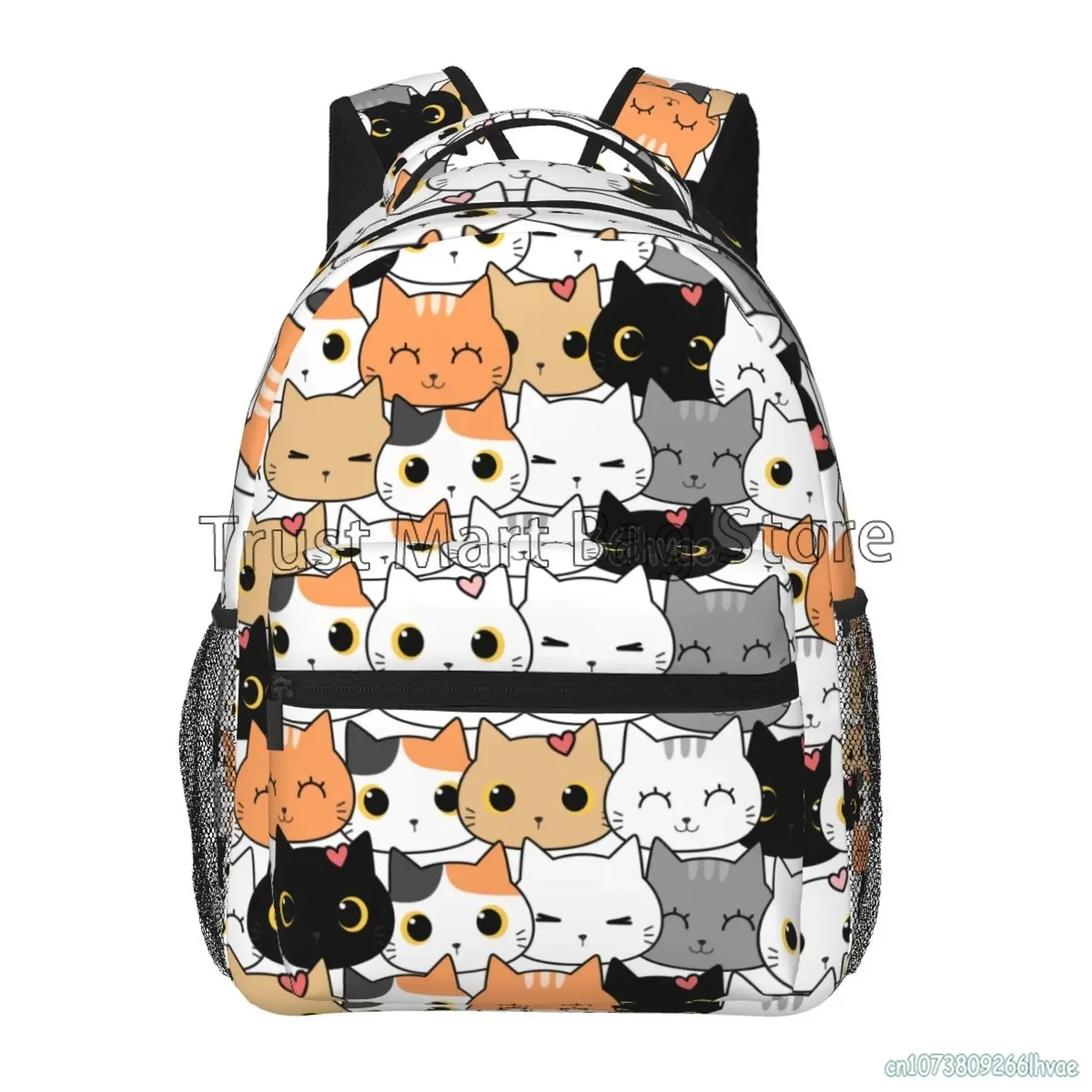 neko atsume anime cartoon mochila sac à dos pour femme, sac à dos de voyage pour filles et garçons, impression de chat mignon, sac initié pour adolescents