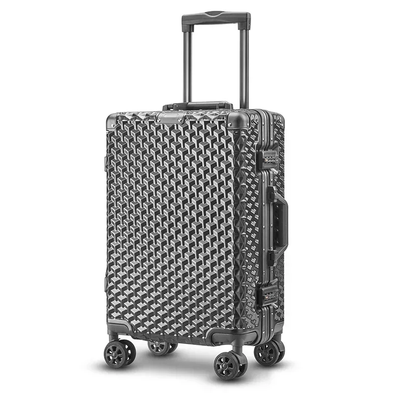 valise de voyage avec boîte à mot de passe, bagage à roulettes universel, cadre en aluminium, cabine de 20 pouces, sac à bagages à roulettes, 24/28 pouces, nouveau