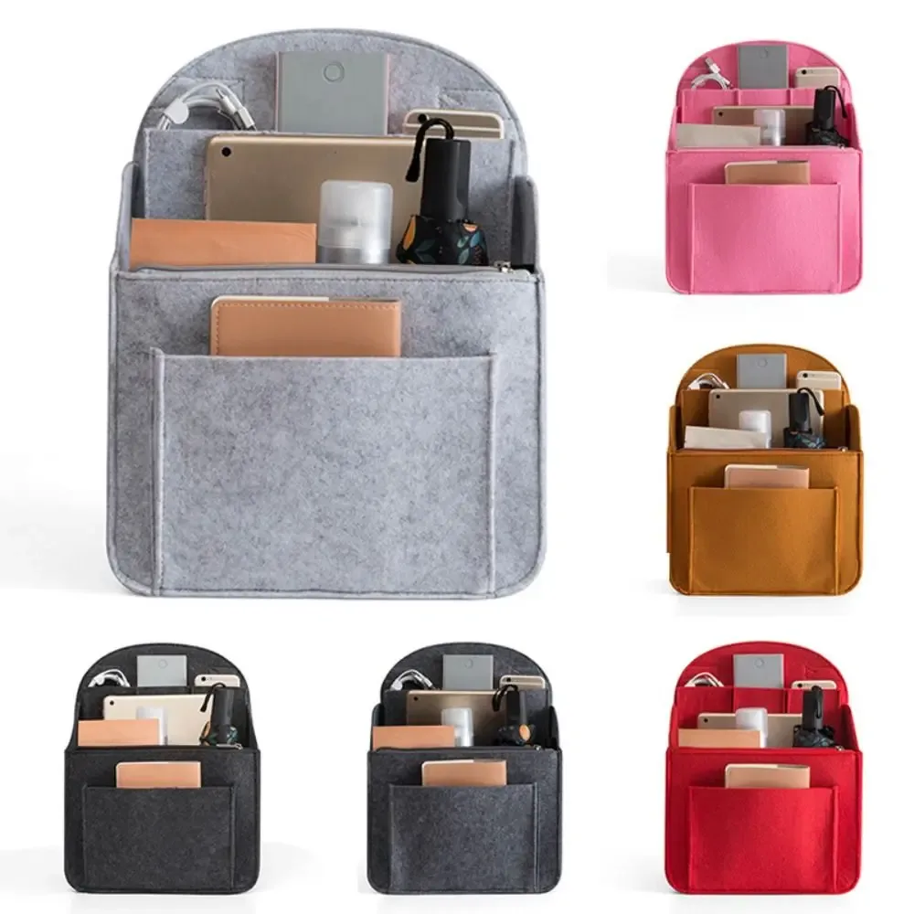 sac à dos en feutre pour organisateur de maquillage, sac de voyage intérieur, sac portable, sacs à cosmétiques adaptés à diverses sacs à dos pour femmes