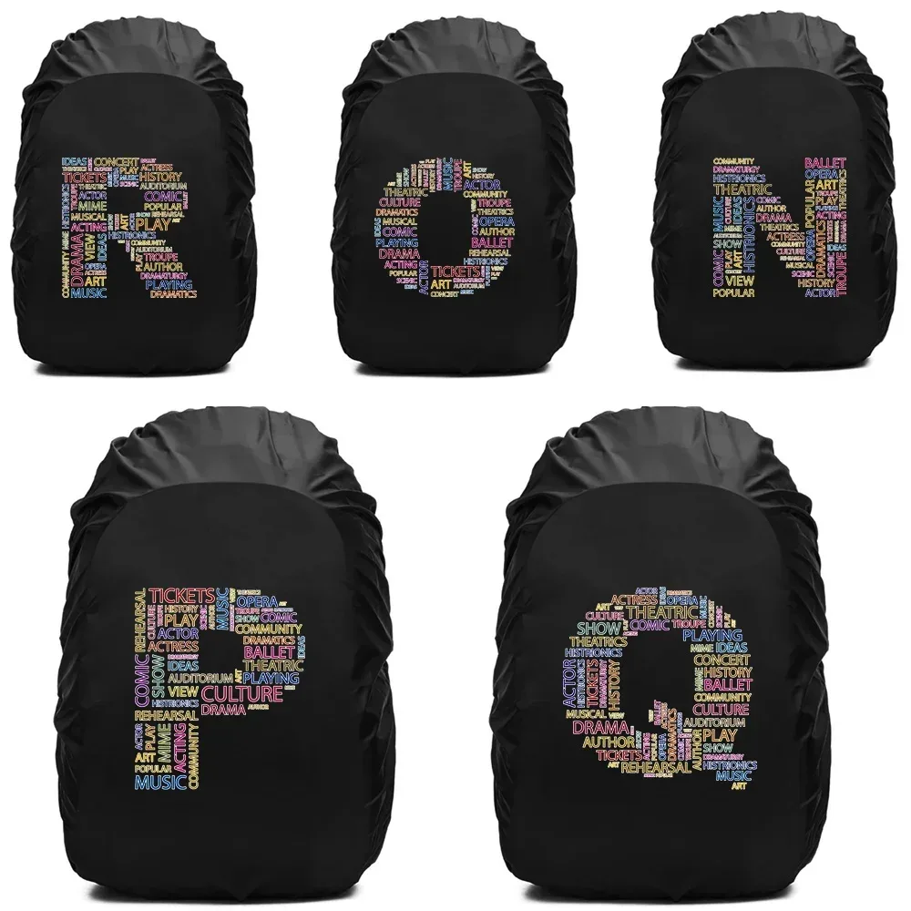 sac à dos imperméable pour homme, housse de pluie, camping en plein air, randonnée, escalade, sac à dos anti-poussière, texte imprimé, 20-70 l