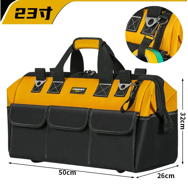 sac à outils robuste, boîte à outils portable à 14 poches, organisateur de rangement, organisation de boîte à outils avec bandoulière réglable