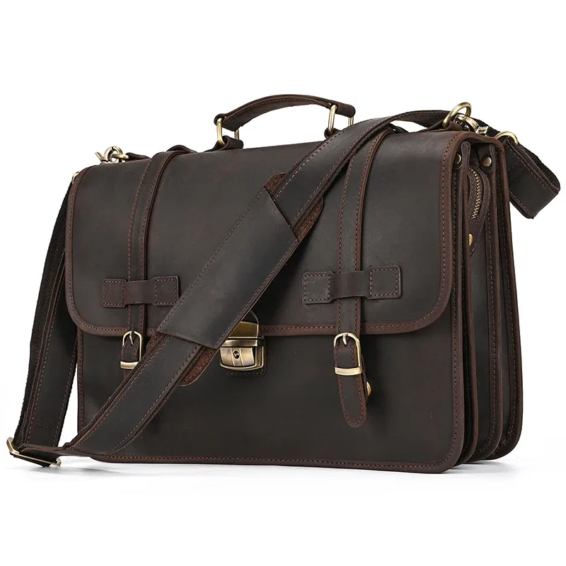 sac pour ordinateur portable en cuir véritable personnalisé pour hommes, étui à bombes de voyage d'affaires, sac lancé, sacs en cuir pour le travail de bureau, sac fourre-tout
