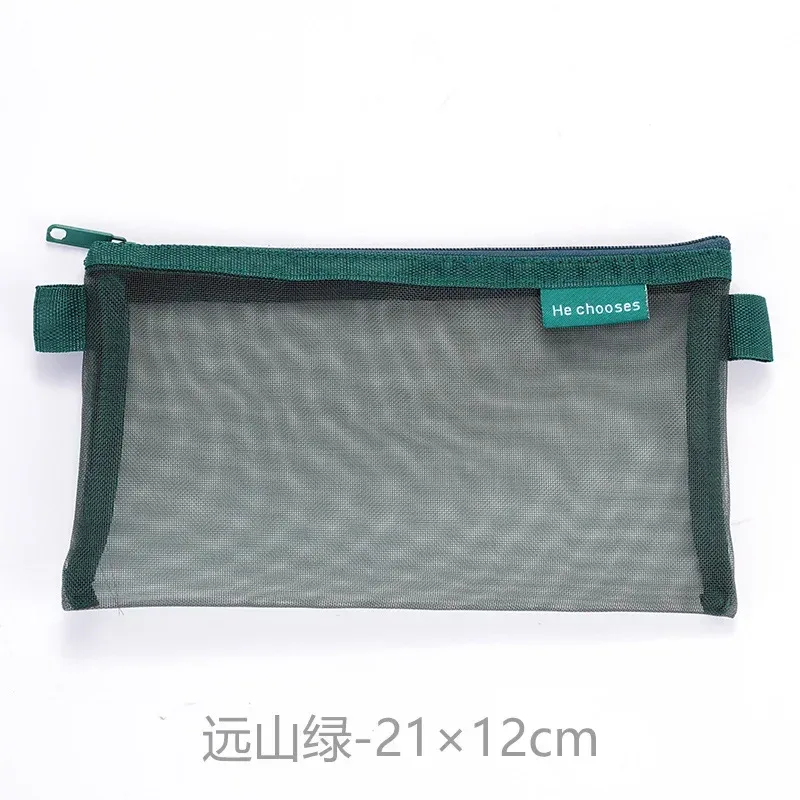 sac de rangement cosmétique en maille pour femme, étui à crayons à fermeture éclair simple, sac transparent, poudres de maquillage, sac à main de voyage portable, outils de beauté