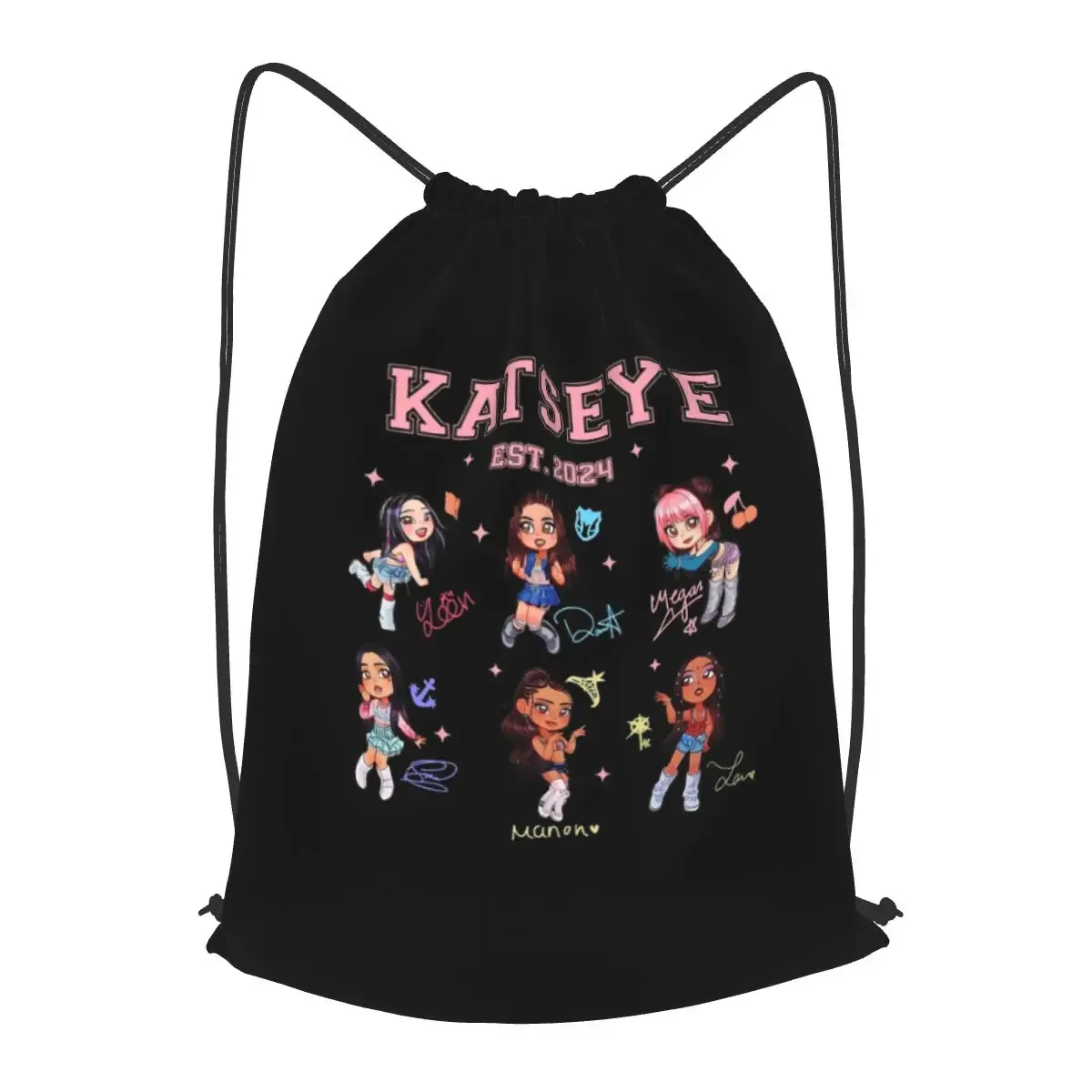sacs à dos katseye eyekon kpop pour fans, sacs à cordon décontractés, sacs de sport, sacs à livres pour les voyages et l'école