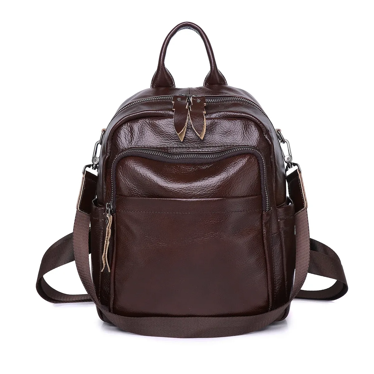 sac à dos patchwork en cuir véritable pour femme, sacs à bandoulière en cuir de vache véritable, fourre-tout de voyage en cuir de vache à la mode