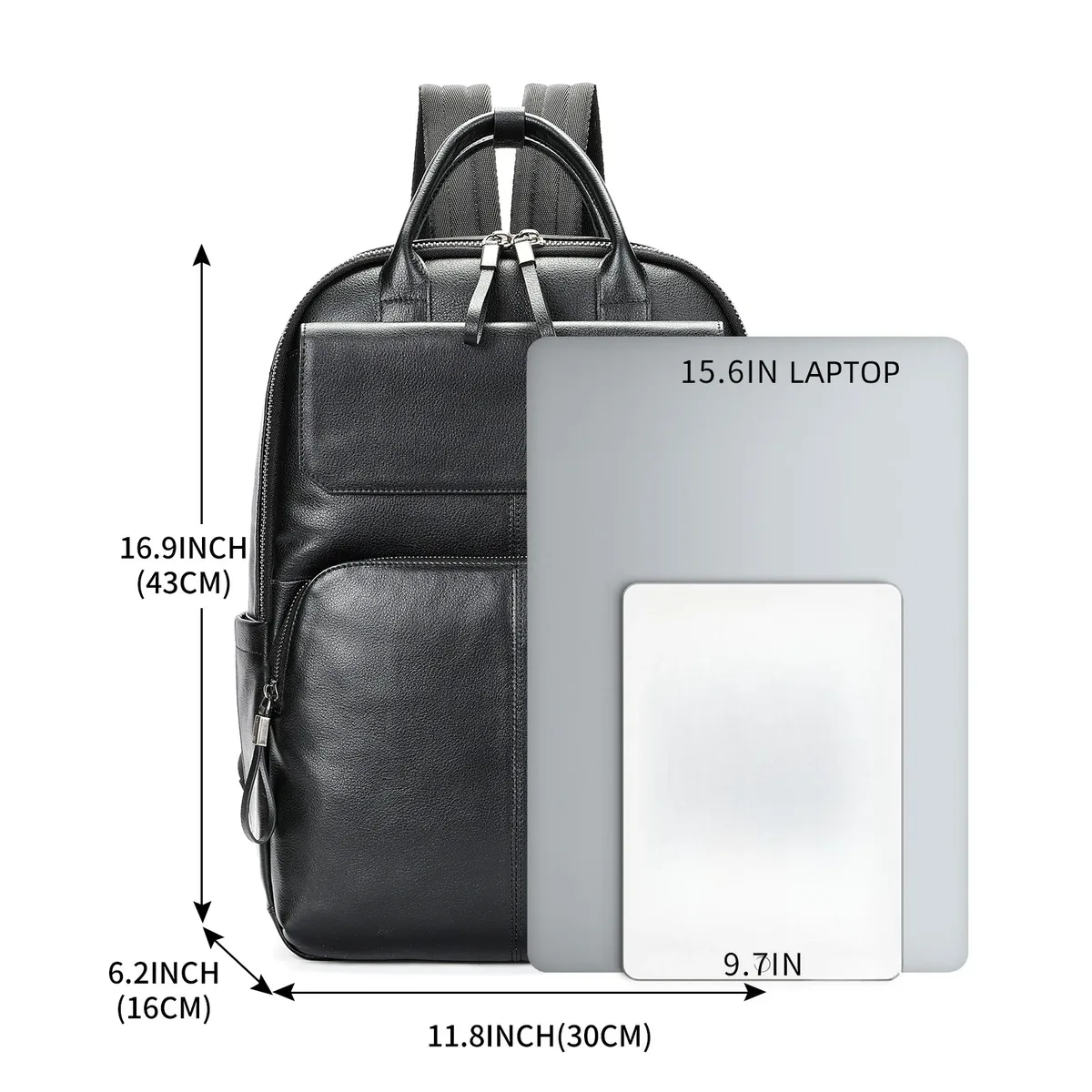 sac à dos en cuir véritable pour homme, grande capacité, sac de voyage d'affaires en cuir pleine fleur, pour le travail, les trajets quotidiens et les loisirs