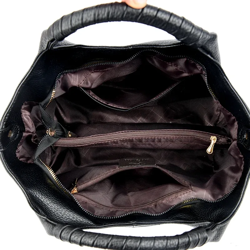 sac fourre-tout en cuir authentique pour femmes, fourre-tout de luxe de grande capacité, sacs à bandoulière diagonale à une épaule, sac à main simple à la mode