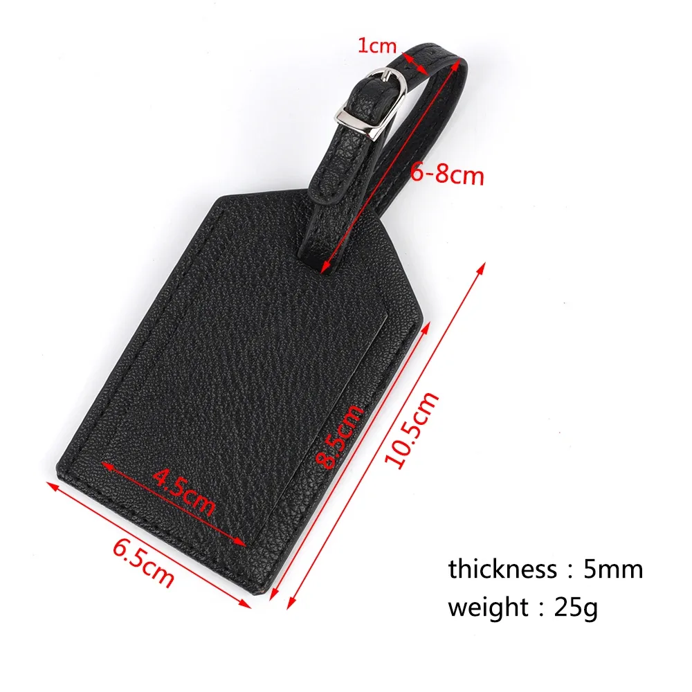 étiquettes de bagage en cuir pu, accessoires de voyage pour femmes et hommes, porte-nom et adresse pour valise, étiquettes d'embarquement, plusieurs couleurs disponibles