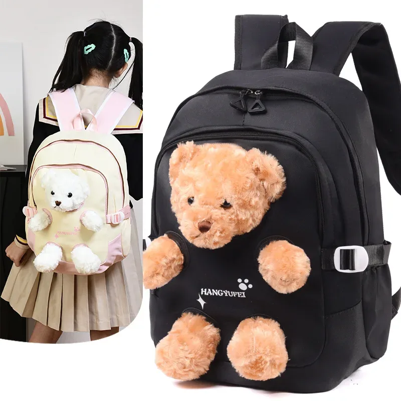 sac à dos ourson mignon pour filles 2025 nouvelle tendance esthétique sac à dos double épaule pour collégiennes