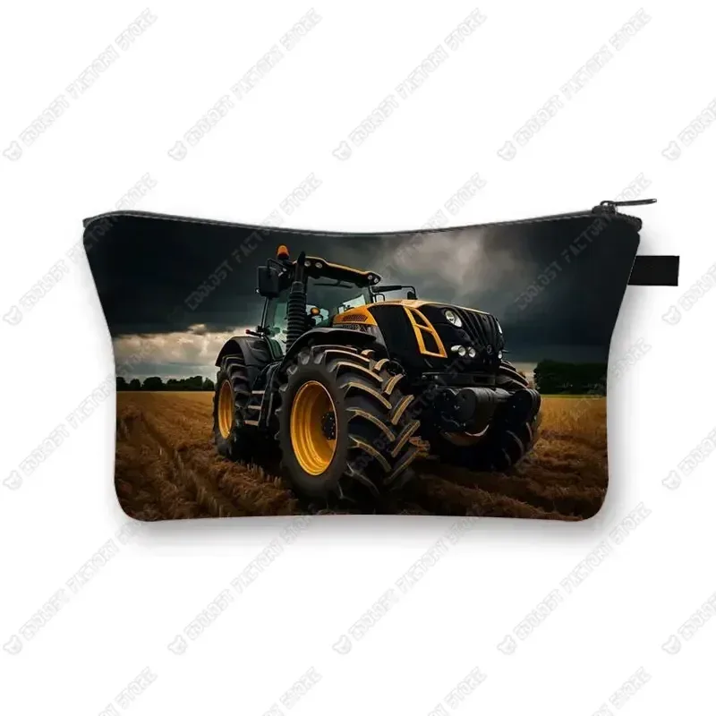 trousse de maquillage de ferme pour femme, jeu avec le tracteur, boîte de maquillage, stockage de poudres, portefeuille pour femme, étui cosmétique, récolte