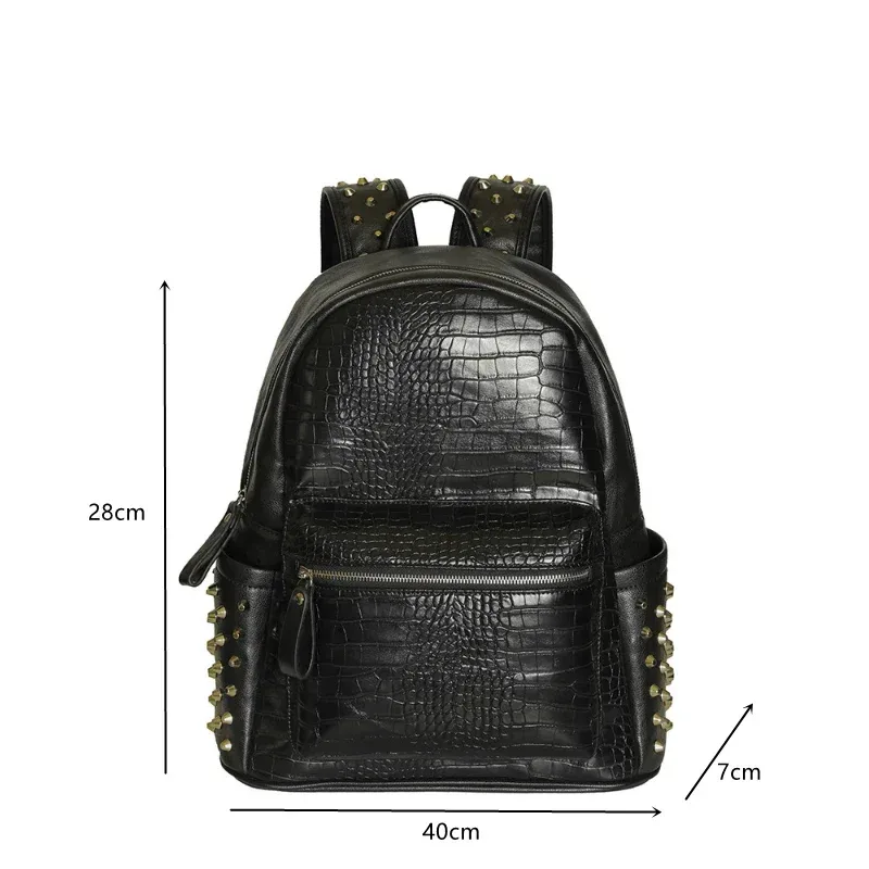 sac à dos de voyage en cuir pu pour hommes, sacs à dos pour ordinateur portable, motif crocodile, marque de créateur, luxe, nouvelle mode