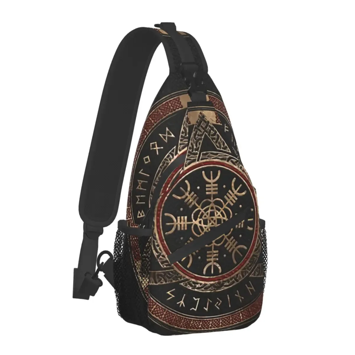 mythologie nordique viking sac à bandoulière sport arbre de vie triquetra sac de poitrine unisexe femmes homme mode épaule sacs à dos voyage