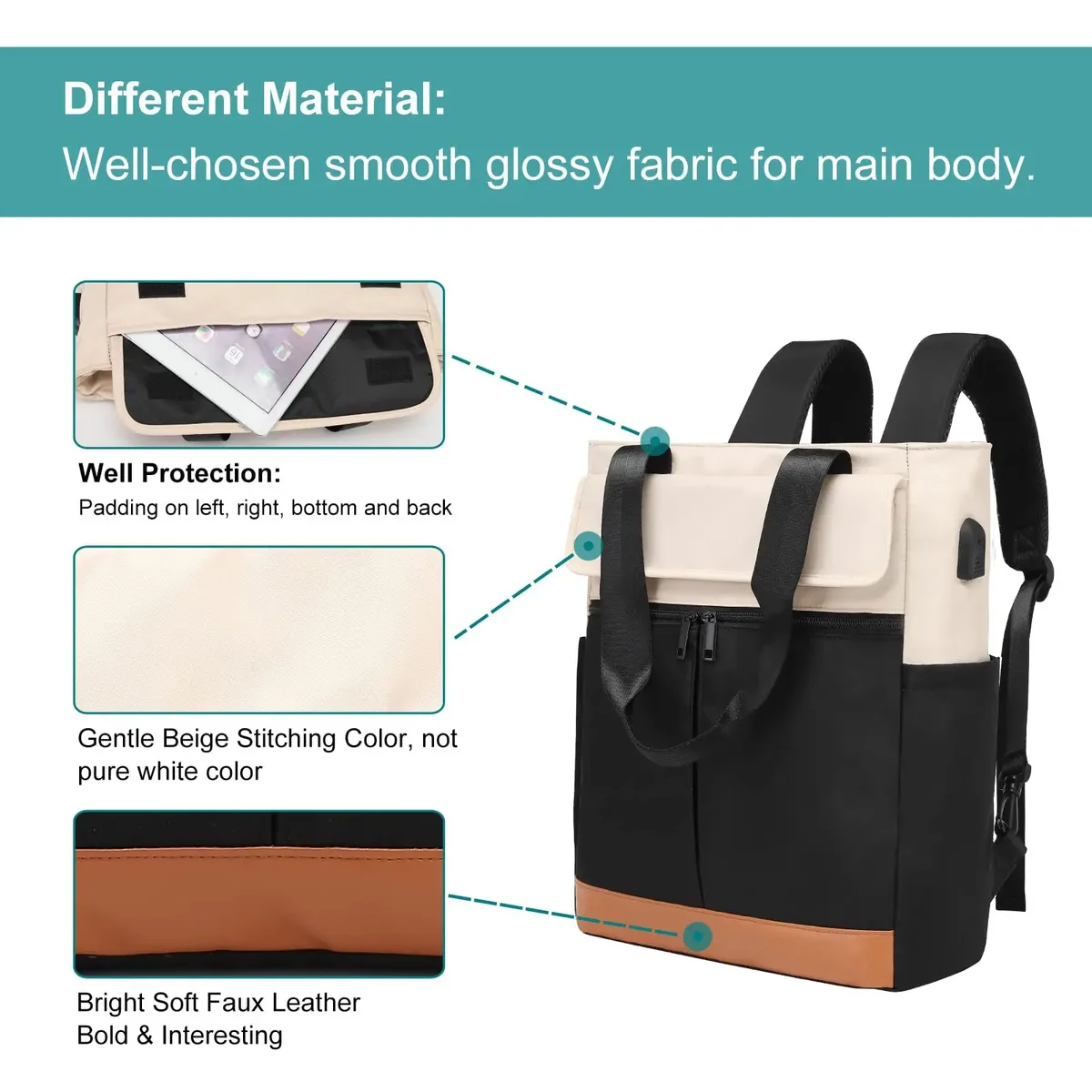 sac à dos étanche pour femme, ordinateur portable, grande capacité, sacs initiés, chargement usb, sac à dos d'affaires, cartable pour femme, sac de voyage