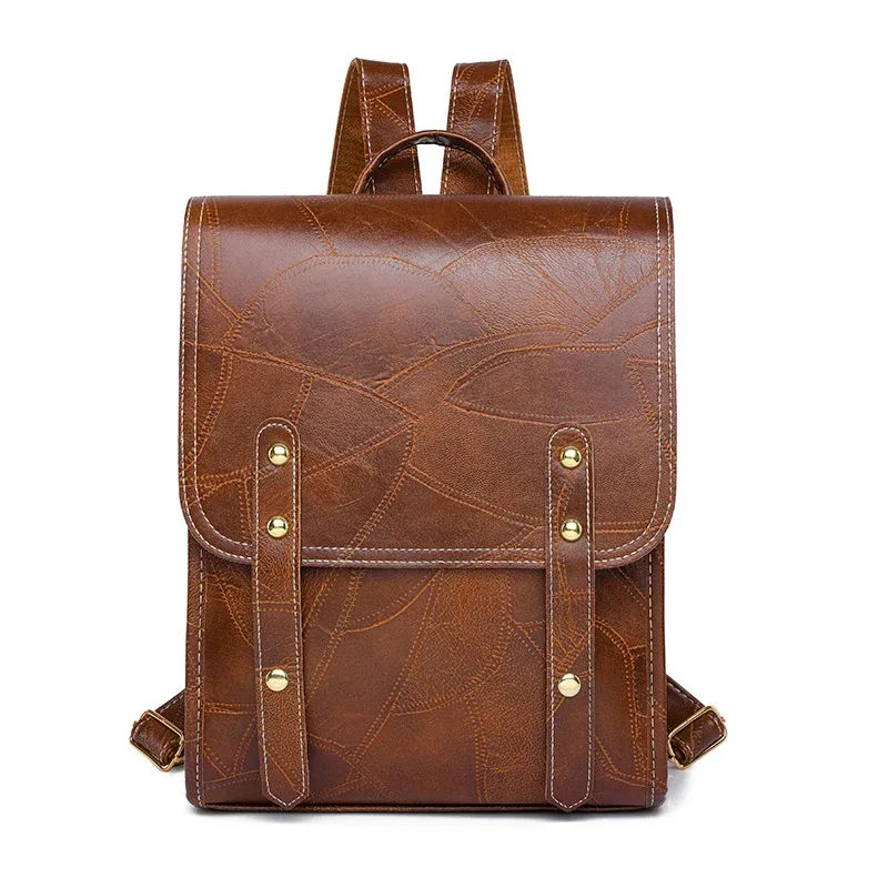 nouveau sac à dos tendance en cuir pu pour femme, grande capacité, imperméable, pour l'université, sac d'école pour ordinateur portable, sac de voyage mignon pour fille
