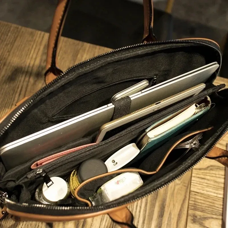 porte-documents d'affaires personnalisé, nouveau style, sac à main adapté pour ordinateur portable 13/14/15 pouces, sac diagonale à bandoulière pour documents d'assurance