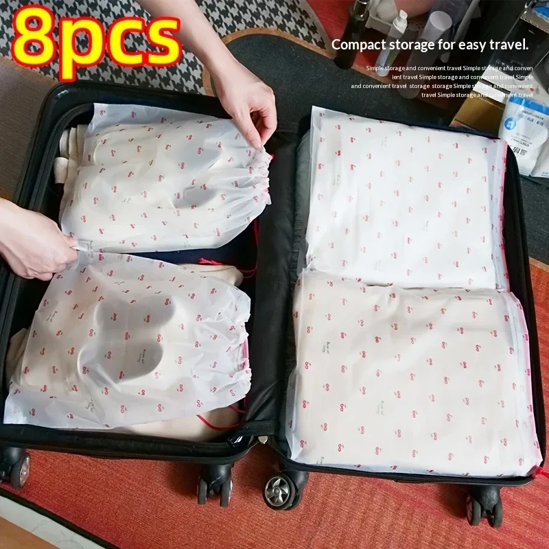 sac de voyage pour chaussures 8cherry – conception avec fermeture à cordon, sac de rangement transparent pour vêtements avec fermeture à cordon. cordon de serrage durable