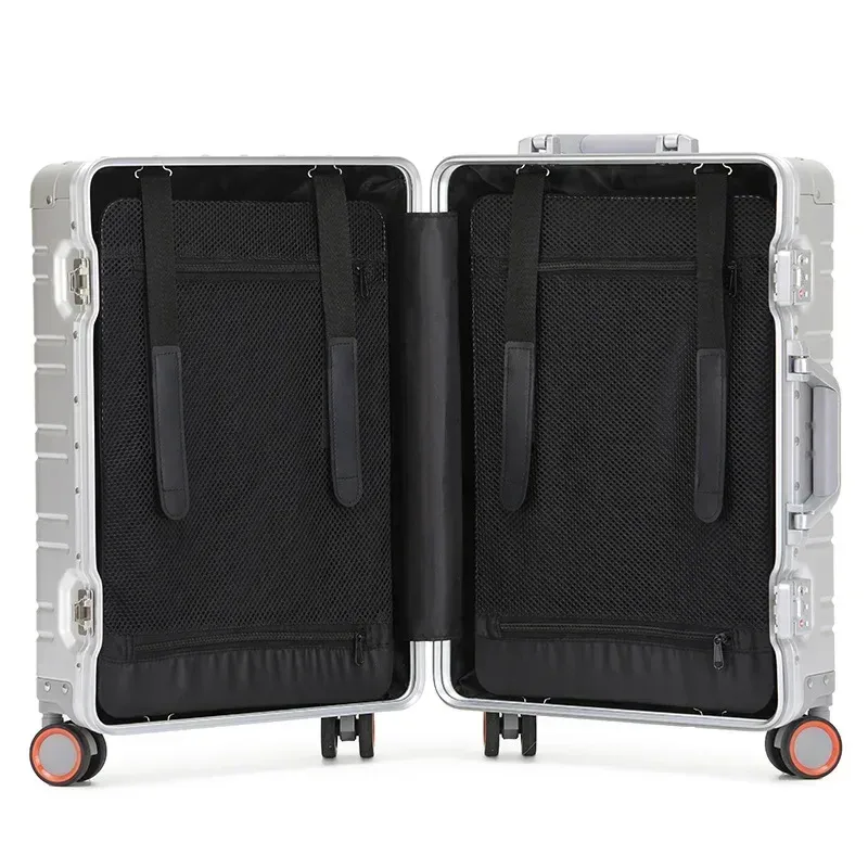 valise de voyage de luxe en alliage d'aluminium-magnésium de 20 pouces, valise à roulettes, bagage, bagage à main expédié depuis l'ue