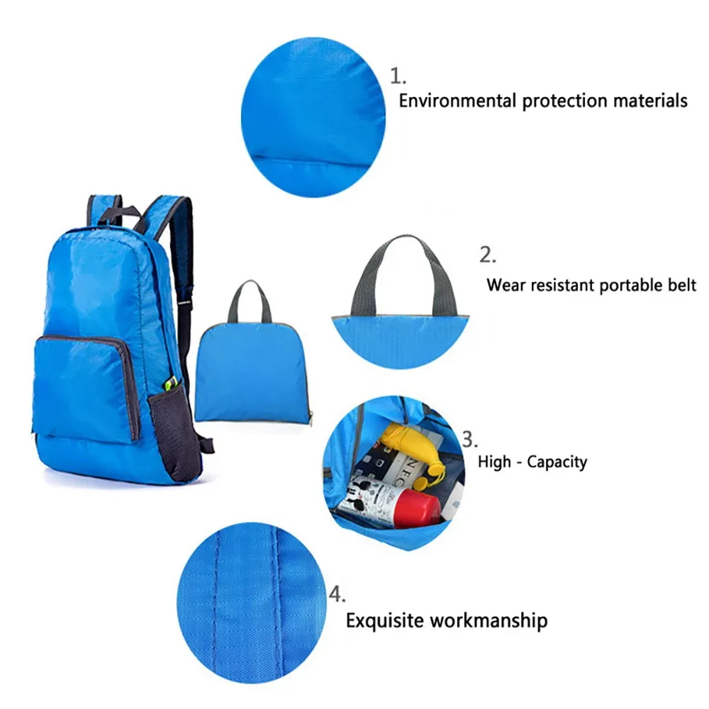 sac à dos de voyage en plein air ultraléger pour hommes, sac d'alpinisme pliable, sac de jour de course de sport, sac d'évaluation, camping, randonnée