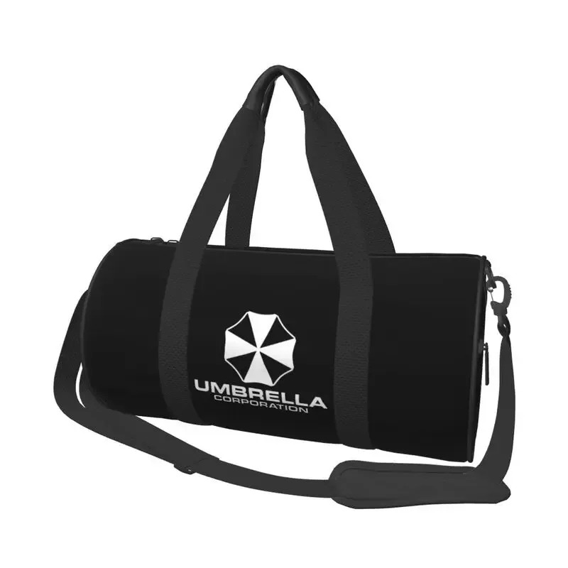sac de voyage rond imprimé umbrella corporation, imperméable, durable, pour le sport, la gym, le fitness, avec compartiment pour chaussures et poche pour vêtements mouillés