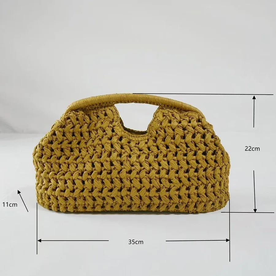 nouveau sac de plage d'été pour femme, pochette de luxe, sacs en paille de créateur, sac fourre-tout, sac à main tendance en rotin tressé, sac de voyage pour femme