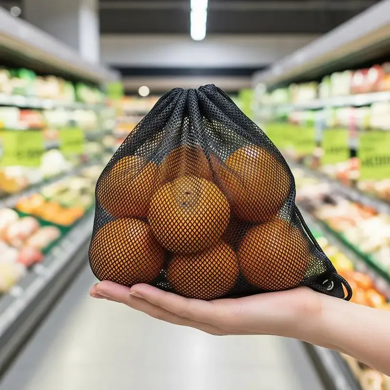 sac à dos en maille avec cordon de serrage, résistant et respirant, noir, pour le football, le basketball, les sports, la gym et les aventures en plein air.
