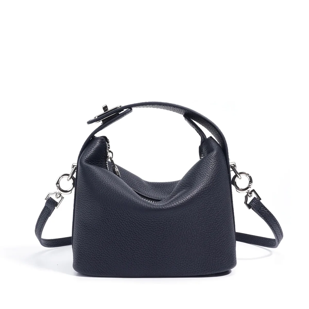 sac à bandoulière hobo pour femme en cuir véritable de luxe avec boucle, sac décontracté pour trajets quotidiens, sacoche pratique pour le déjeuner, sac de voyage croisé