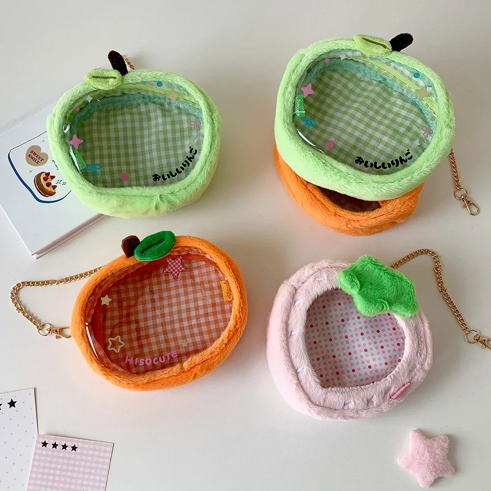 ins pvc poupée coréenne fruits rouges sac pendentif accessoires mignon mode transparent sac de rangement étudiant sac à dos pendentif filles cadeaux