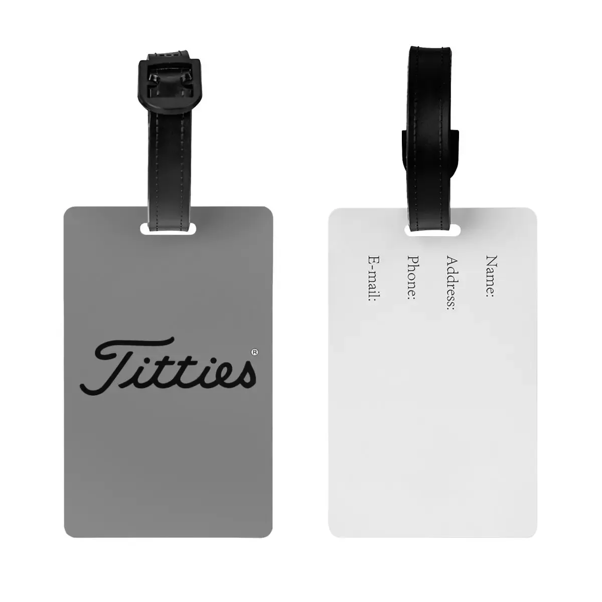 t-titties étiquettes de bagage motif balle de golf, accessoires de valise, porte-étiquette d'identification pour bagages de voyage, nom et adresse