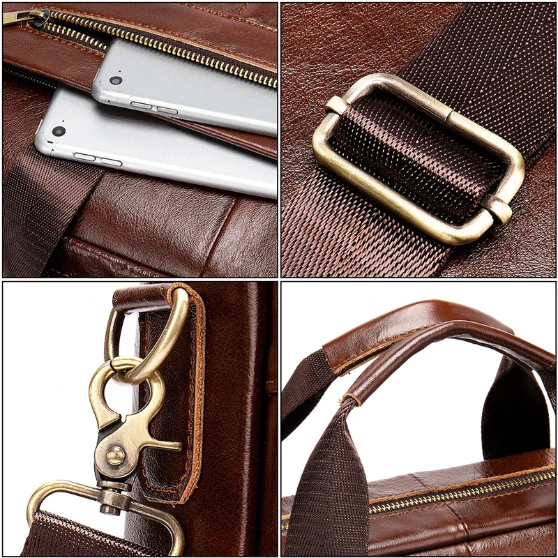 westal – sac en cuir véritable pour hommes, sacoche pour ordinateur portable, mallette pour document a4, mallette pour hommes, 8523