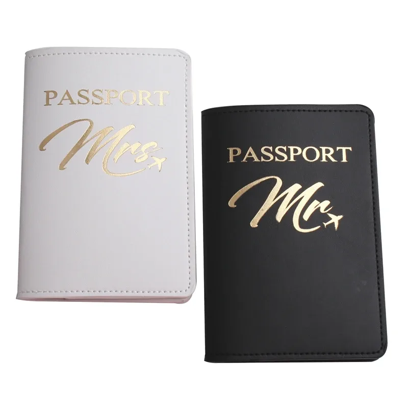 couverture de passeport mr mrs, étiquette de bagage, étui pour passeport de mariage, lettre porte-passeport, portefeuille, accessoires de voyage, 4 pièces/ensemble