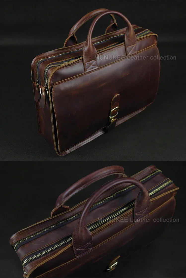 porte-documents en cuir véritable de luxe pour hommes, sac d'affaires, porte-documents en cuir, sac pour ordinateur portable, sac à bandoulière, sac pour documents, sac de bureau pour hommes.