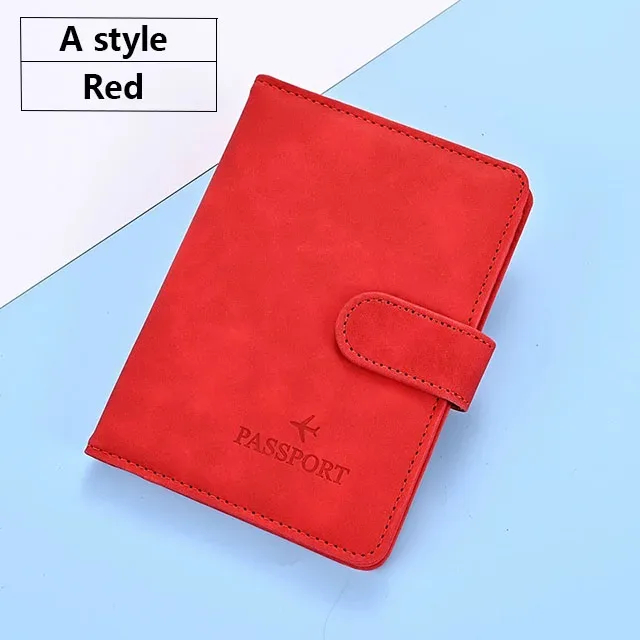 portefeuille de voyage en cuir pu souple multi-fentes avec logo avion, fermeture à pression, porte-cartes sim et porte-documents d'identité