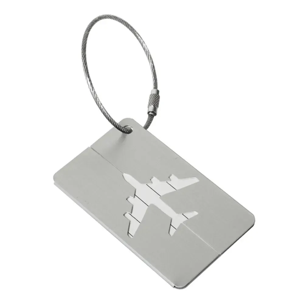étiquettes de bagage de voyage en aluminium réutilisables étiquettes de valise boucle en acier inoxydable nom carte d'identité avec cordes étiquette de sac pour valise bagages