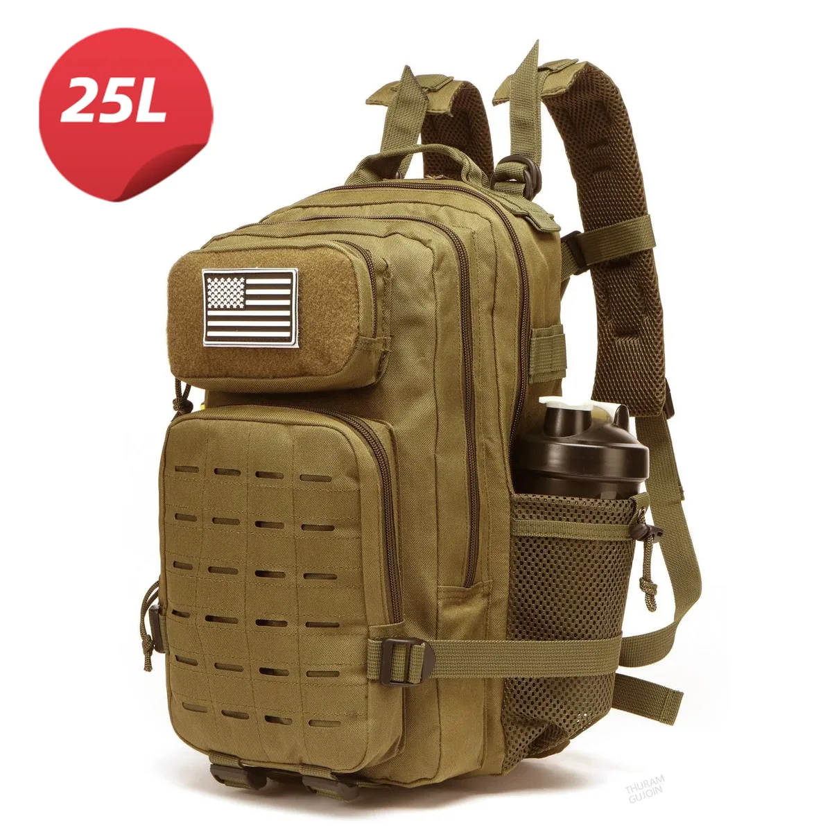 sac dos oxford université noir camouflage bandes latérales poches fermeture éclair usage voyage extérieur chasse randonnée camping salle sport