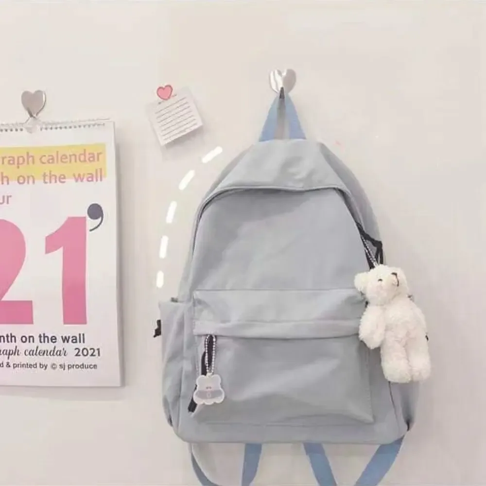 sac à dos décontracté pour lycéens, grande capacité, imperméable, sac de voyage, sacs d'école de couleur unie pour filles