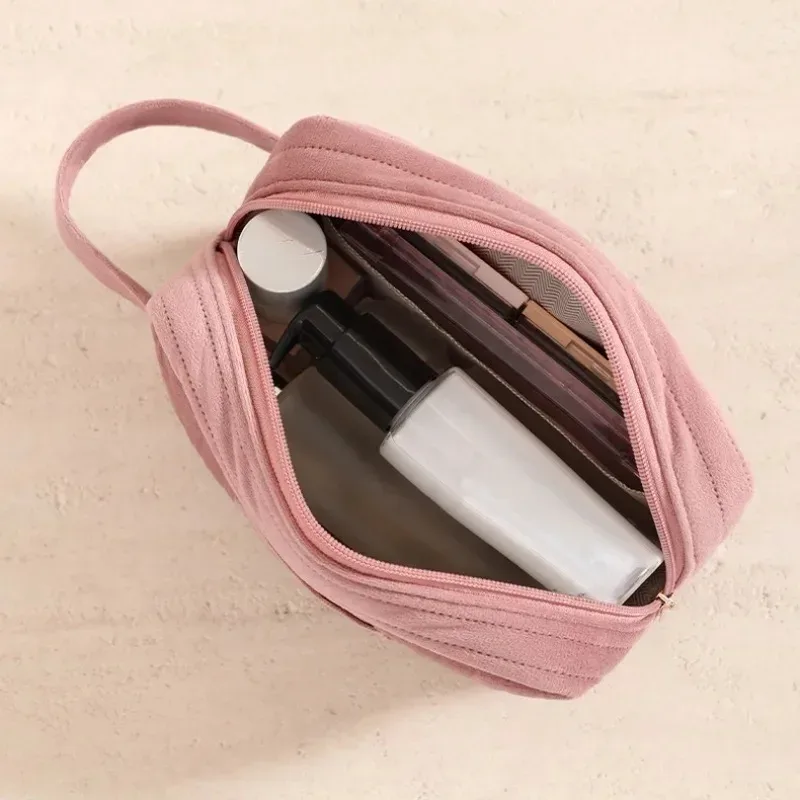 sac de rangement pour maquillage en velours pour la saison froide, grande capacité, pochette cosmétique pour pinceaux, cosmétiques, voyage, rangement quotidien