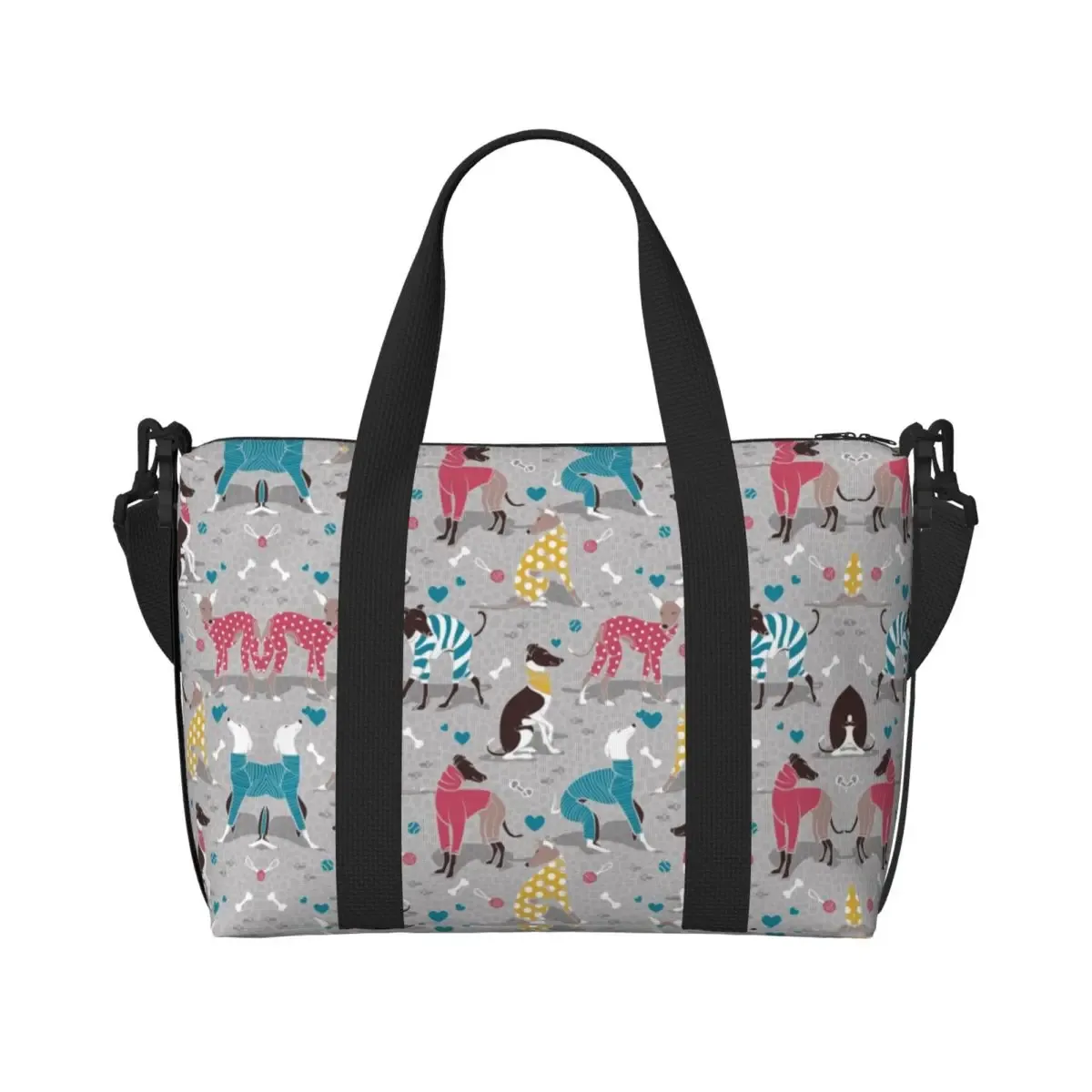 sac fourre-tout personnalisé whippet peeping pour femme, grande capacité, lévrier lévrier, sac de voyage pour chien, salle de sport, plage