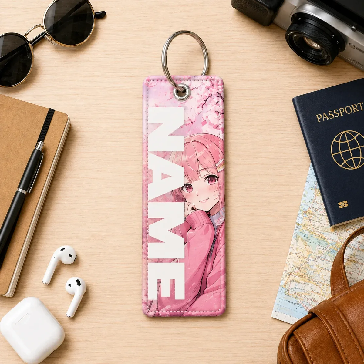 étiquette de bagage personnalisée avec dessin animé, logo personnalisé, nom, étiquette d'identification pour valise de voyage, sac à dos, accessoires, cadeau, 1 pièce