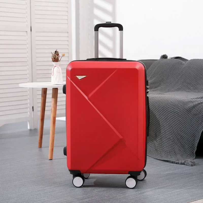 valise abs plastique dur motif géométrique lignes diagonales relief gris rose blanc jaune vert bleu rouge bagage affaires voyage