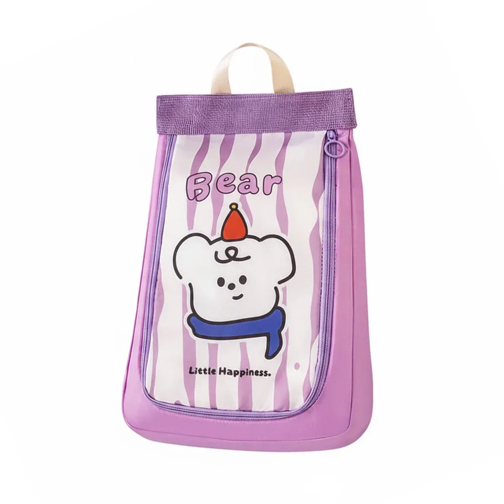 sac à chaussures double couche pratique, motif animal de dessin animé, sac de rangement séparé pour chaussures, sac de voyage étanche portable, protection des chaussures