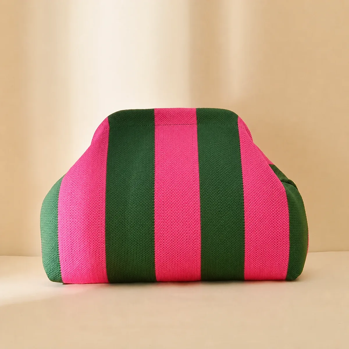 organisateur de maquillage portable, pochette tendance à motifs variés, sac à cosmétiques à main, sac à cosmétiques léger en tricot pour les trajets quotidiens