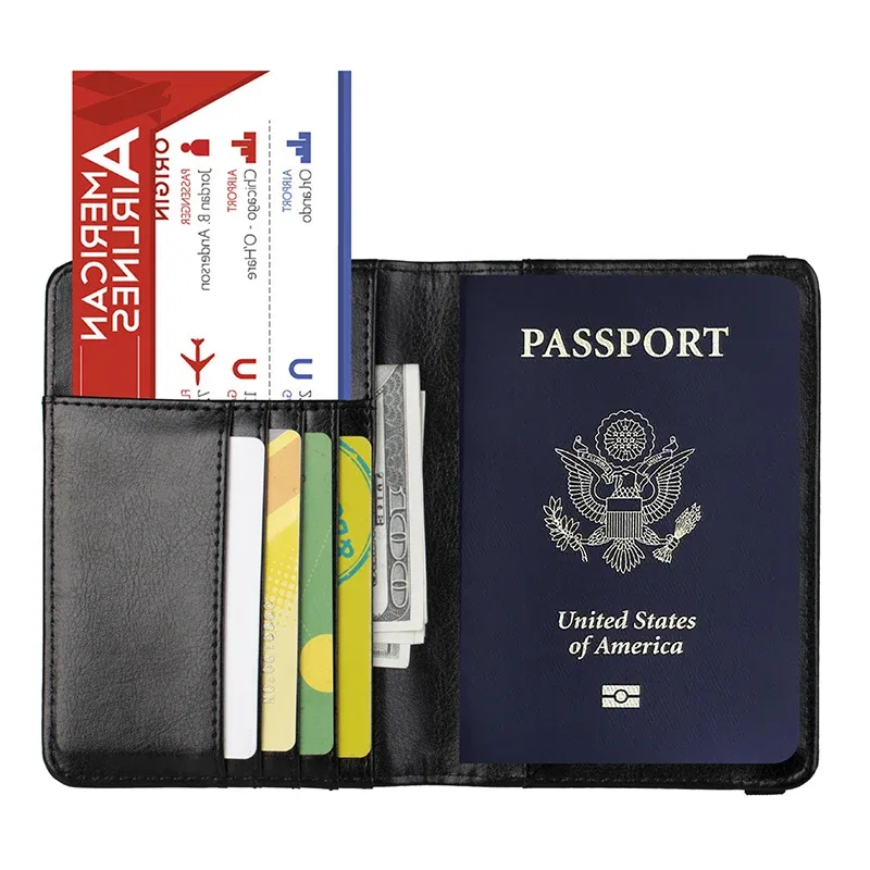 housse de passeport américaine en cuir pu, porte-passeport américain personnalisé pour hommes et femmes, étui pour documents de voyage américains