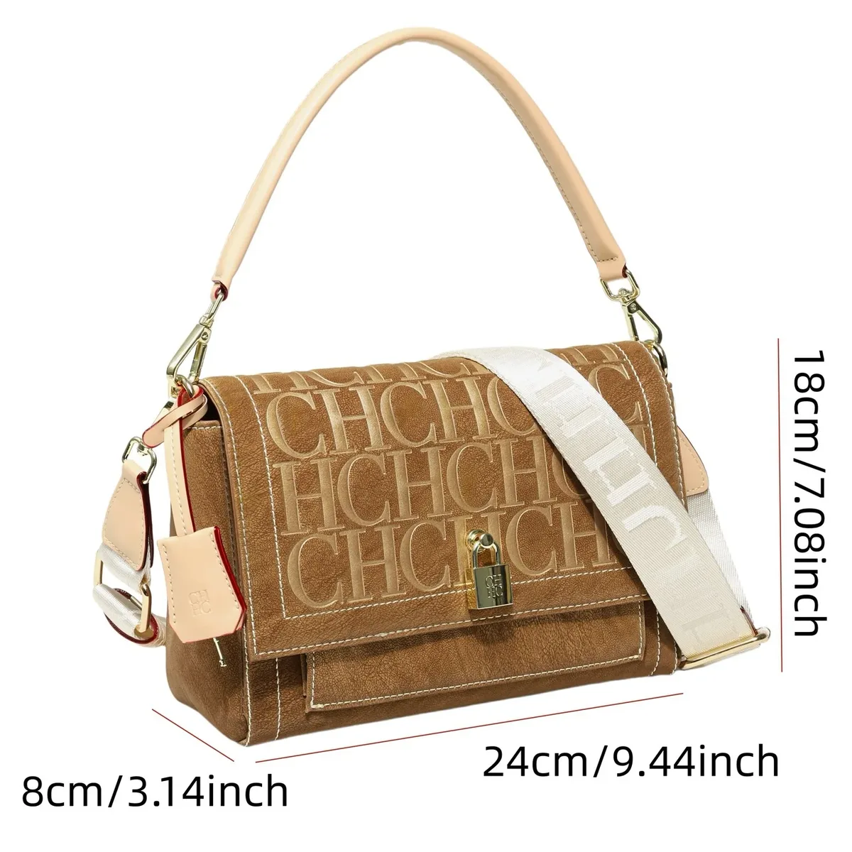 Nouveau sac à main pour femme, luxe léger, haut de gamme, avec large bandoulière, sac bandoulière décontracté et polyvalent, sac à main pour les trajets quotidiens